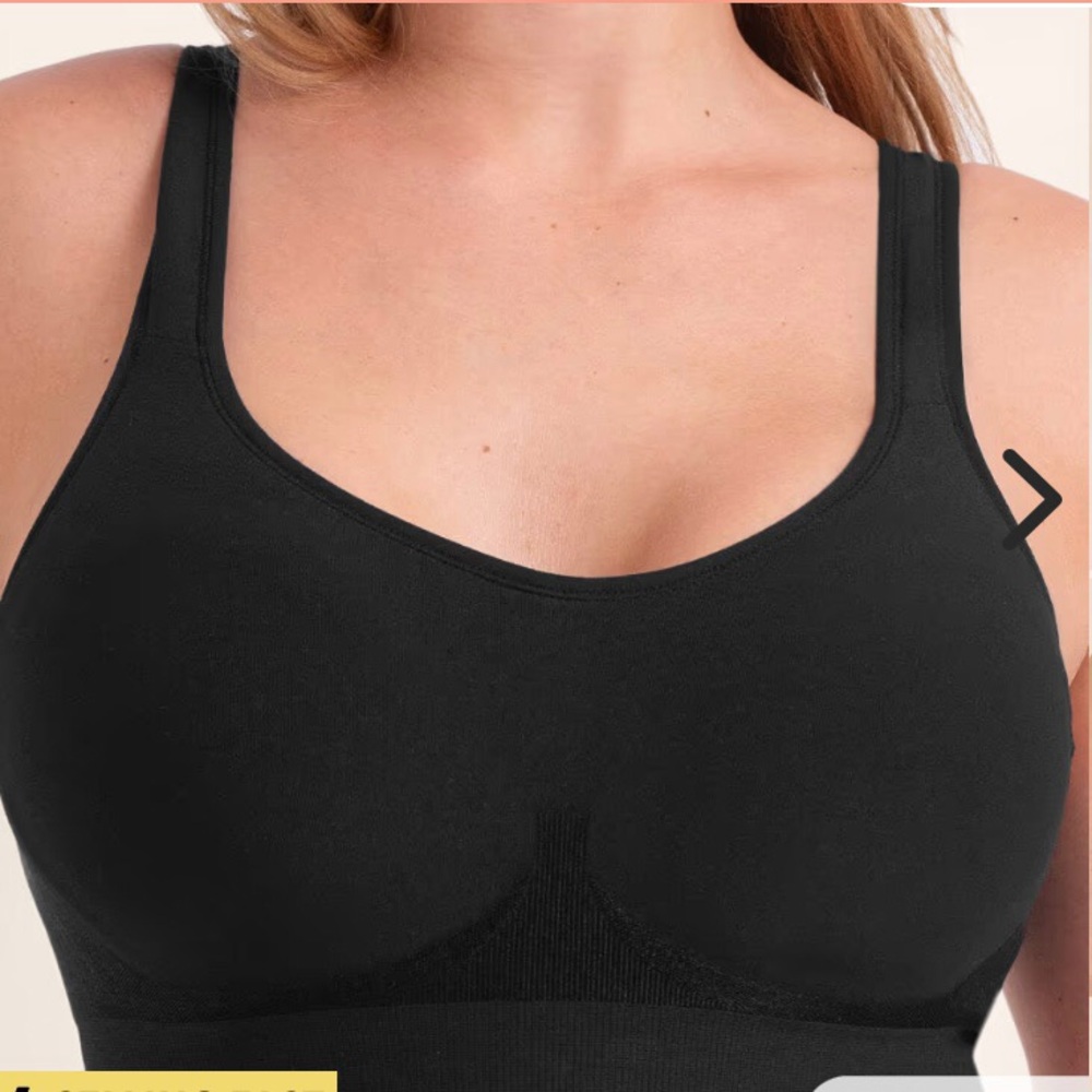New Truekind Daily Comfort Wirefree Shaper Bra XL Black‎ Wireless NWT